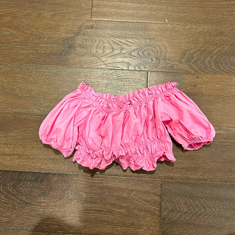 Zara Ruffle Off Shoulder Crop Top